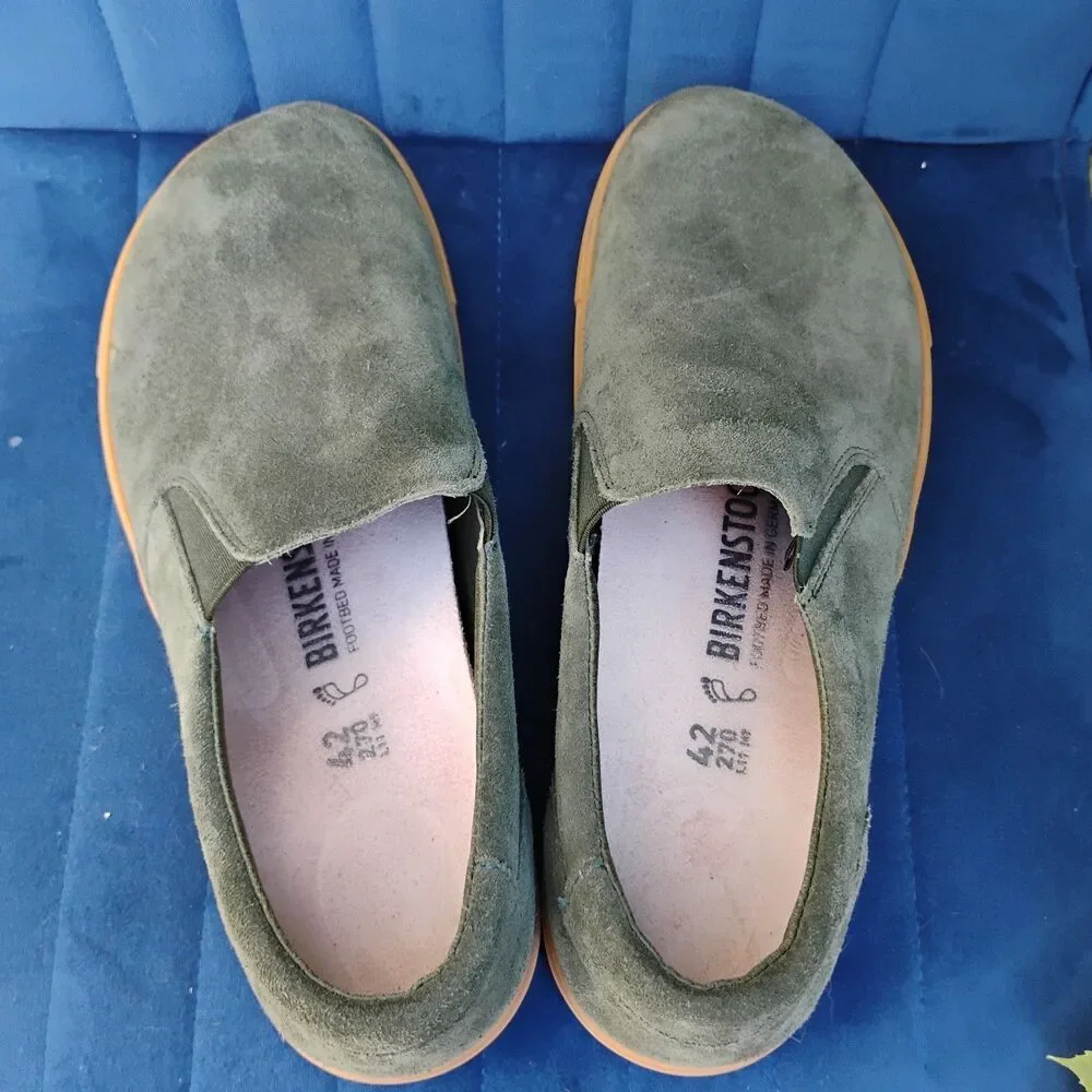 Birkenstock Oswego Suede Leather Slip On Shoes Thyme Green Size 42 M9 L11 Loafer